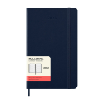 Leather-look paper diary with daily view and hard cover Moleskine blue colour