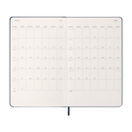 Leather-look paper diary with daily view and hard cover Moleskine blue colour third view