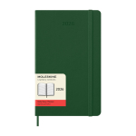 Leather-look paper diary with daily view and hard cover Moleskine green colour