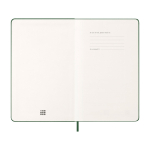 Leather-look paper diary with daily view and hard cover Moleskine green colour fifth view