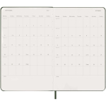 Leather-look paper diary with daily view and hard cover Moleskine green colour fourth view