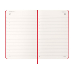 Leather-look paper diary with daily view and hard cover Moleskine dark red colour fourth view