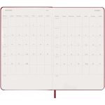 Leather-look paper diary with daily view and hard cover Moleskine dark red colour fourth view