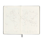 12-month weekly planner in leather-look paper with hard cover Moleskine black colour close-up view 1