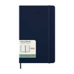 12-month weekly planner in leather-look paper with hard cover Moleskine blue colour
