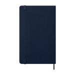 12-month weekly planner in leather-look paper with hard cover Moleskine blue colour second rear view