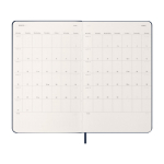 12-month weekly planner in leather-look paper with hard cover Moleskine blue colour third view