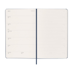 12-month weekly planner in leather-look paper with hard cover Moleskine blue colour fourth view