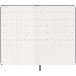 12-month weekly planner in leather-look paper with hard cover Moleskine blue colour fourth view