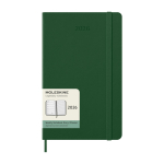 12-month weekly planner in leather-look paper with hard cover Moleskine green colour