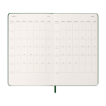 12-month weekly planner in leather-look paper with hard cover Moleskine green colour third view