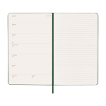 12-month weekly planner in leather-look paper with hard cover Moleskine green colour fourth view