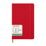 12-month weekly planner in leather-look paper with hard cover Moleskine dark red colour