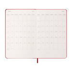 12-month weekly planner in leather-look paper with hard cover Moleskine dark red colour third view