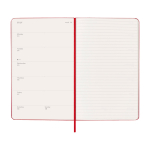 12-month weekly planner in leather-look paper with hard cover Moleskine dark red colour fourth view