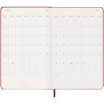 12-month weekly planner in leather-look paper with hard cover Moleskine dark red colour fourth view