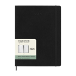 Large weekly leather-colour paper soft cover Moleskine diary black colour