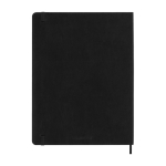 Large weekly leather-colour paper soft cover Moleskine diary black colour second rear view