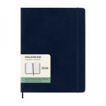Large weekly leather-colour paper soft cover Moleskine diary blue colour