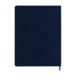 Large weekly leather-colour paper soft cover Moleskine diary blue colour second rear view