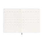 Large weekly leather-colour paper soft cover Moleskine diary blue colour third view