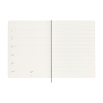 Large weekly leather-colour paper soft cover Moleskine diary blue colour fourth view