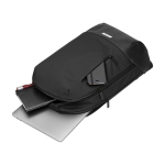 Moleskine Metro 15” backpack with compartments and mesh back panel black colour third view