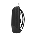 Moleskine Metro 15” backpack with compartments and mesh back panel black colour side view