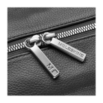 Elegant leather backpack with urban style Moleskine Classic 15” black colour close-up view 3