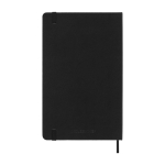 Vertical weekly diary with elastic closure and inner pocket Moleskine black colour second rear view