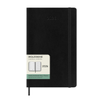 Softcover weekly planner in plastic leather with Moleskine bookmark black colour
