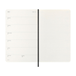 Softcover weekly planner in plastic leather with Moleskine bookmark black colour fourth view