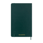 XL vegan softcover notebook with python effect Moleskine Vegea Boa, ruled pages green colour second rear view