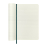 XL vegan softcover notebook with python effect Moleskine Vegea Boa, ruled pages green colour third view