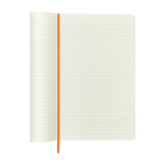 XL soft cover vegan Moleskine Vegea Capri lined notebook orange colour third view