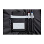 Slim backpack with magnetic closure and zip Moleskine Metro Slim 15” black colour close-up view 2