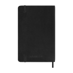 Pocket weekly diary with soft cover and elastic closure Moleskine black colour second rear view