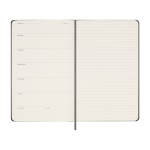 Undated weekly planner to start whenever you want Moleskine black colour third view