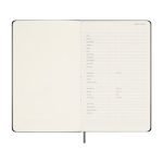 Undated weekly planner to start whenever you want Moleskine black colour fifth view