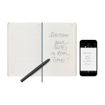 Moleskine smart notebook to copy from paper to the mobile app blue colour lifestyle image