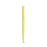 Twist recycled aluminium pen with black ink yellow colour front view
