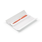 Twist recycled aluminium pen with black ink salmon colour view in box
