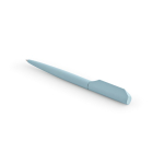 Twist recycled aluminium pen with black ink pastel blue colour fourth view