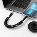 All-in-one recycled plastic cable with 60W fast charging black colour ambient view