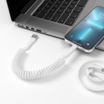 All-in-one recycled plastic cable with 60W fast charging white colour ambient view