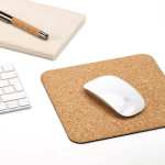Non-slip cork mouse mat made in Europe natural colour ambient view