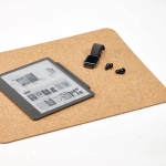 Rectangular cork desk mat made in Europe natural colour ambient view