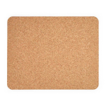 Rectangular cork desk mat made in Europe natural colour front view