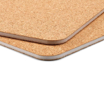 Rectangular double-sided natural cork board made in Europe natural colour detail view