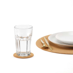 Round natural cork coaster made in the EU for cups and glasses natural colour ambient view